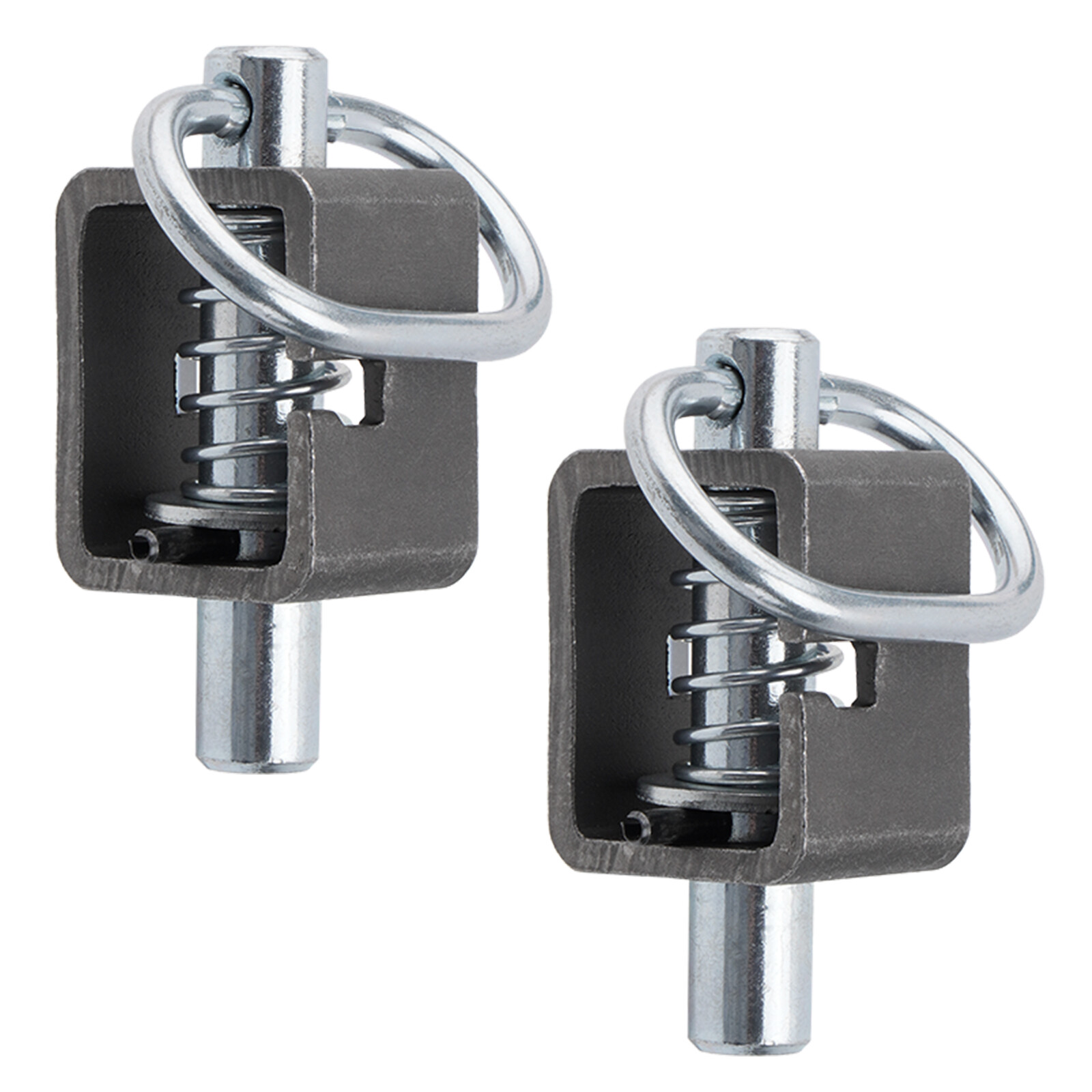 2PCS Weld-On Spring Pin Latch Lock Assembly for Utility Trailer Tail Gate Loaded