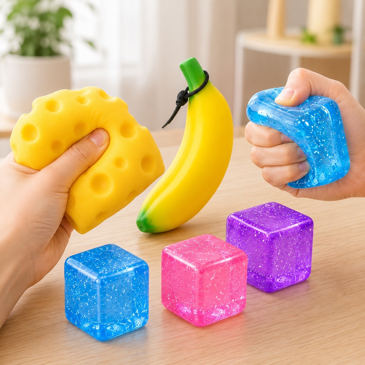 Squishy CUBE CHEESE Sunny Days Crazy Fun FAST SHIP Banana PLEASER