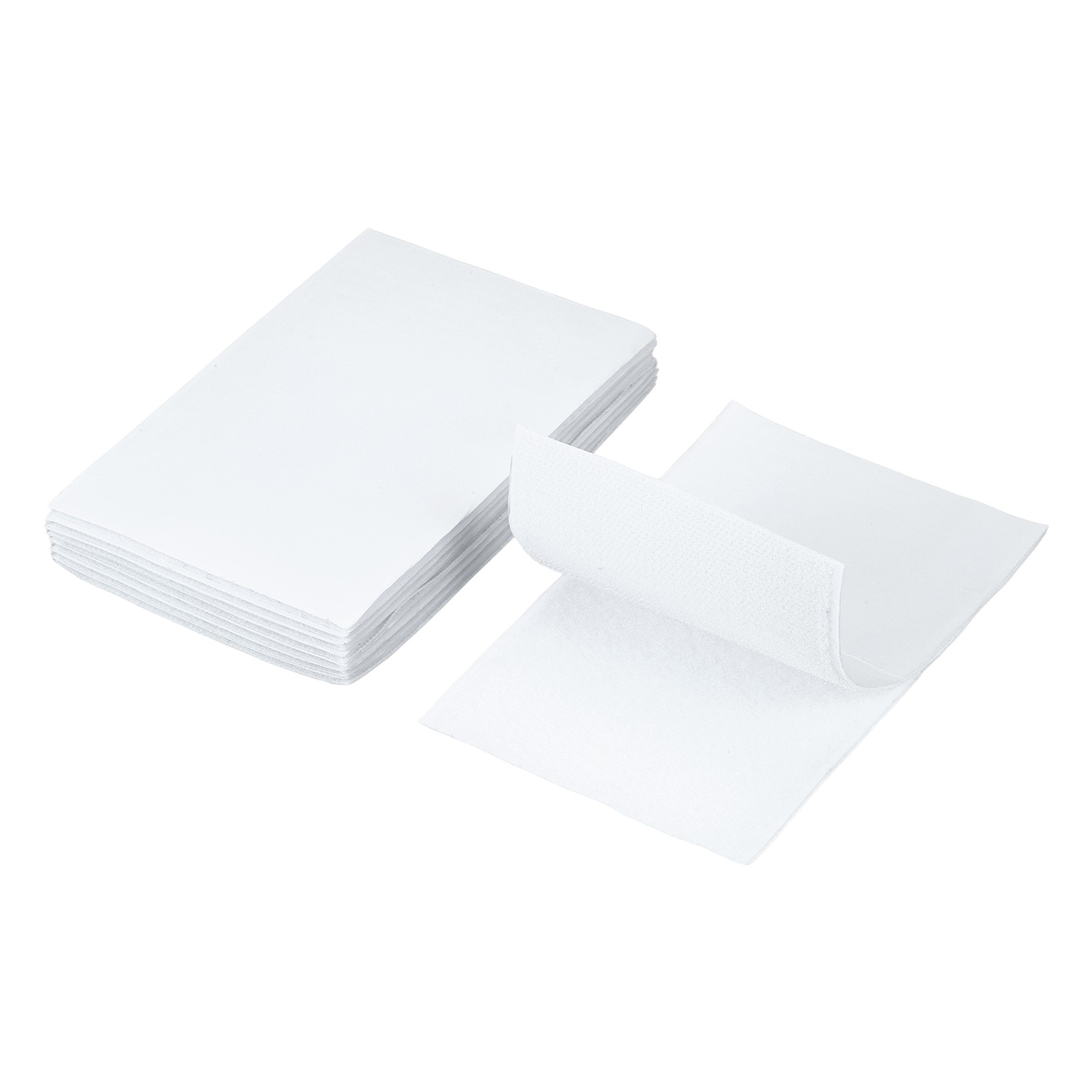 6 Pcs 8 x 4 Inch Hook and Loop Tape with Adhesive for Home Office, White