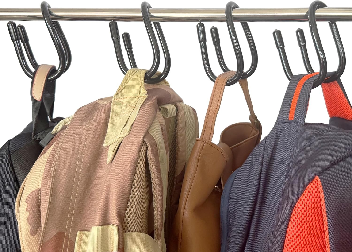 4 Pack Handbag Backpack Purse Hanger Hook Over The Closet Rod for Scarves Men's