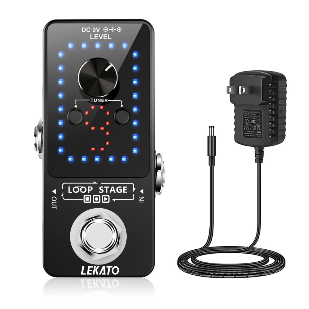 Guitar Looper Pedal with Tuner Function Looper Effect Pedal 9 Loop Capability
