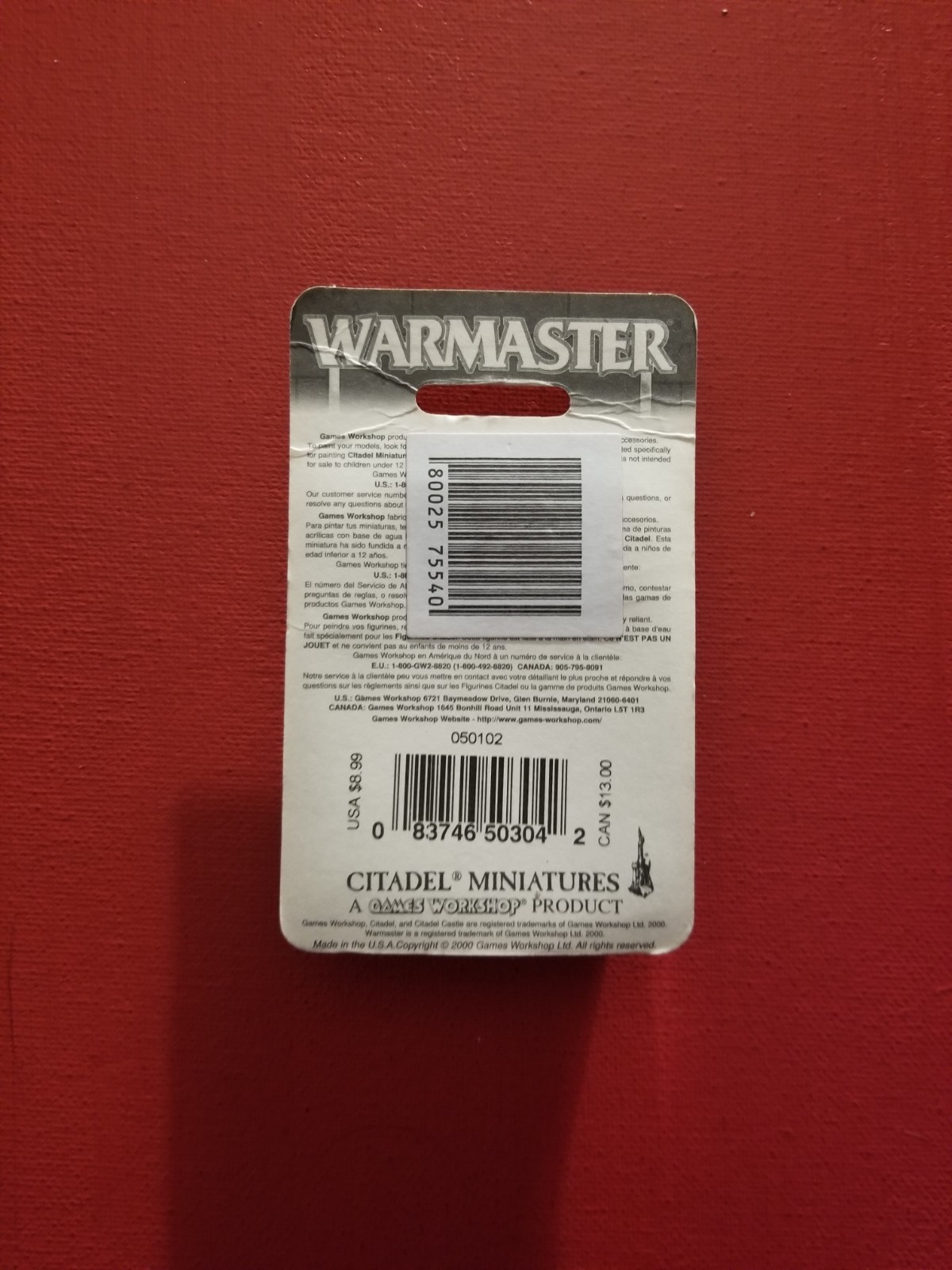 GAME WORKSHOP CITADEL -VINTAGE WARMASTER DWARF FLAME CANNON MINIATURES 2000