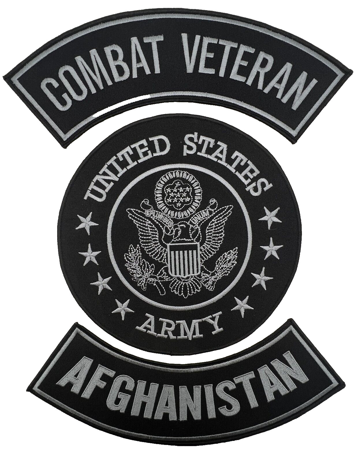 U.S. ARMY COMBAT VETERAN AFGHANISTAN MILITARY MOTORCYCLE VEST LOT OF 3 PATCHES