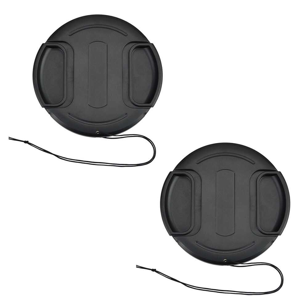 2PCS 105mm Front Snap-On Lens Cap with Cord for Canon Nikon Sony Olympus Cameras