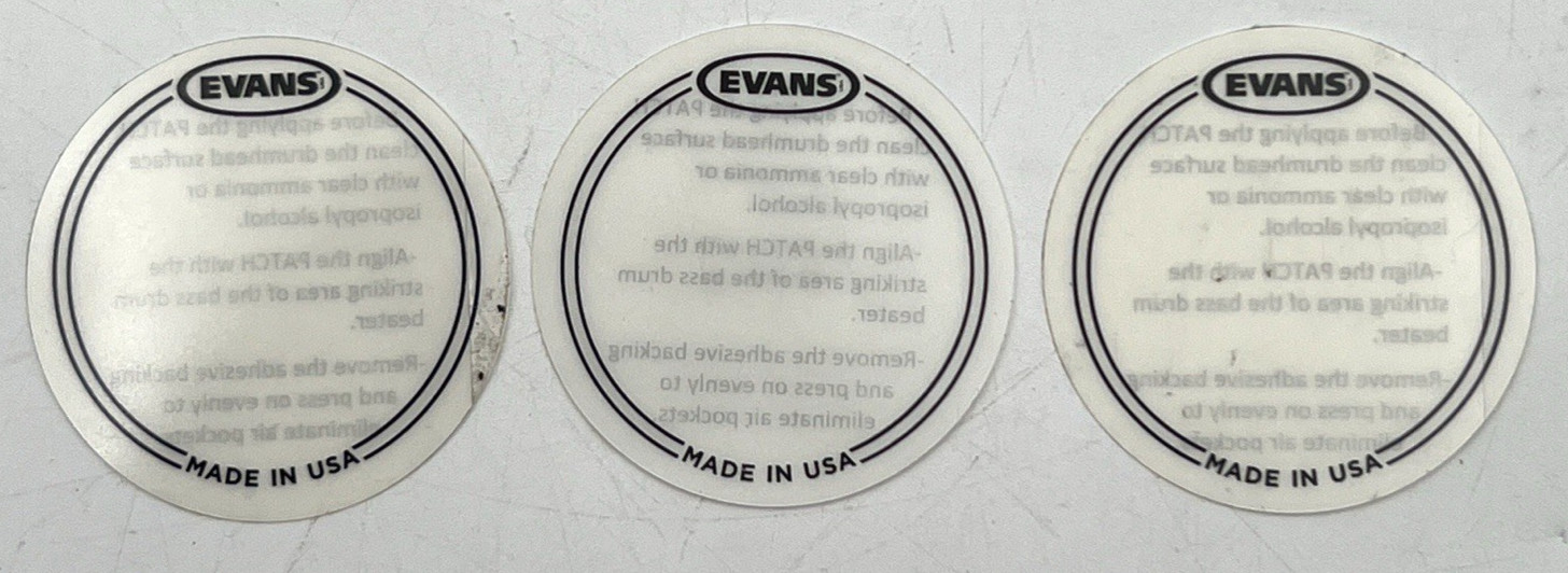 (10) REMO & EVANS FALAM SLAM & IMPACT PATCH 2.5" & DOUBLE DRUM PATCH
