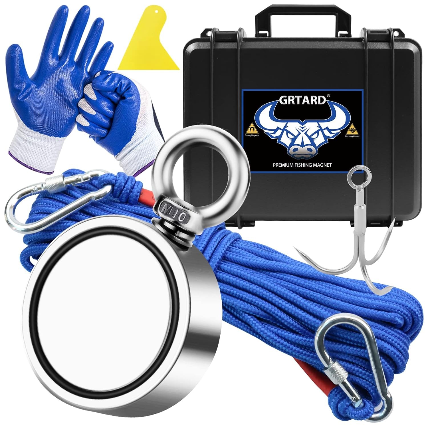 1000LBS Magnet Fishing Kit with Case for Men's Gifts, Neodymium Fishing Magnets