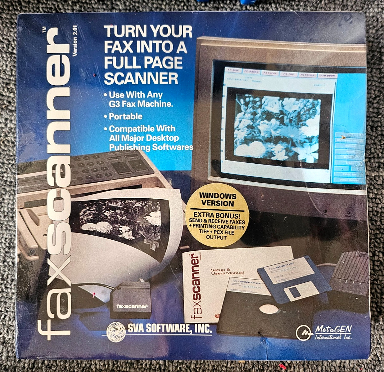 Vintage SVA Software Worldfax and Faxscanner 1992 Bundle New In Box