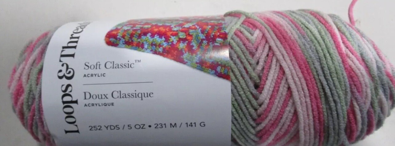 Loops&Threads, Soft Classic, 100% Acrylic, 5 OZ, Color: PRIMROSE MULTI