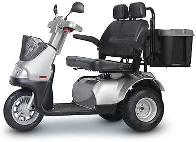 Afiscooters FTS3492 7.4mph S3 Dual Seat & Golf Tires44; Silver