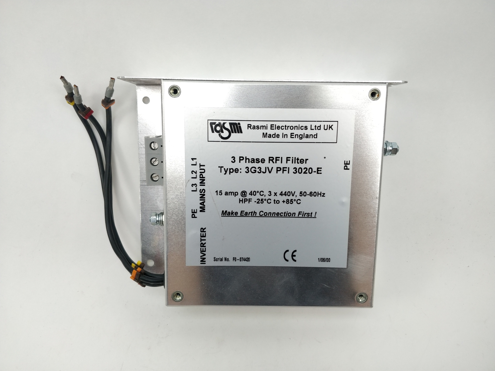 Rasmi Electronics Ltd 3G3JV PFI 3020-E 3-Phase RFI Filter