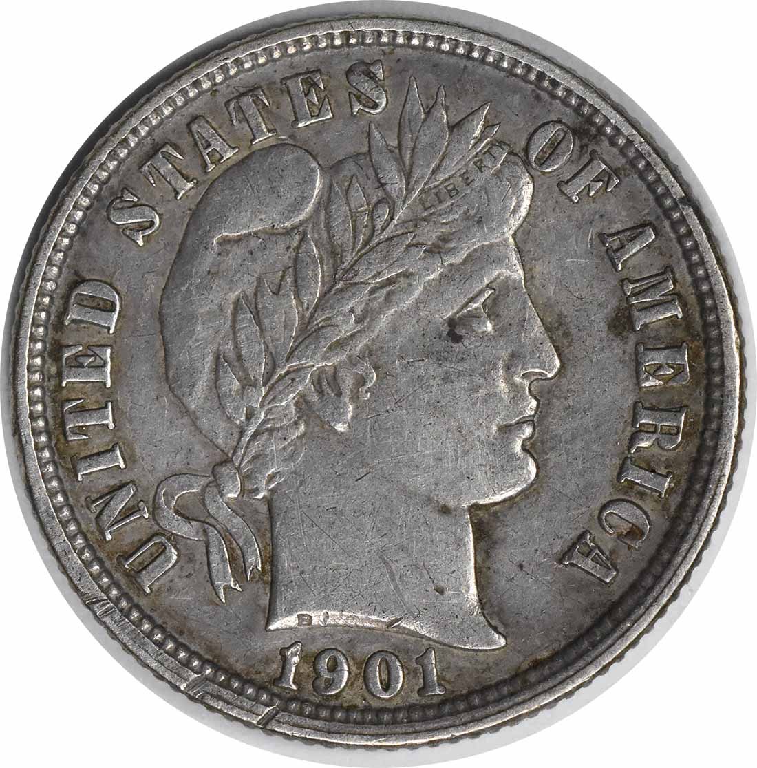 1901-O/Horizontal O Barber Silver Dime RPM 1 FS-501 EF Uncertified #1221