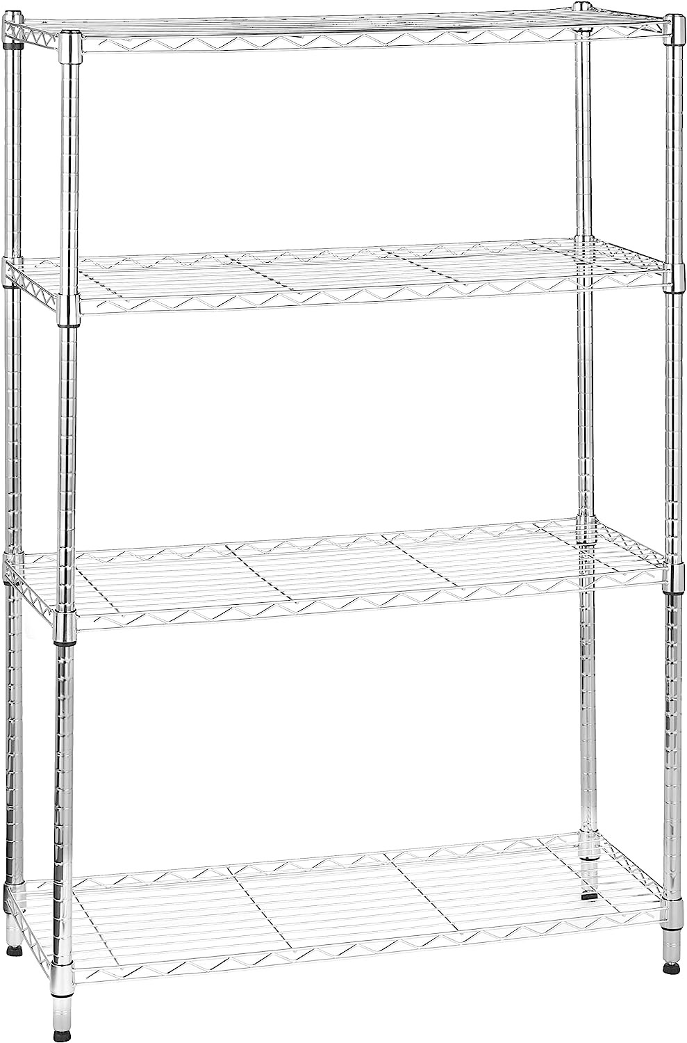 4 Shelf Adjustable Steel Wire Rack Storage Shelving Unit Chrome Silver