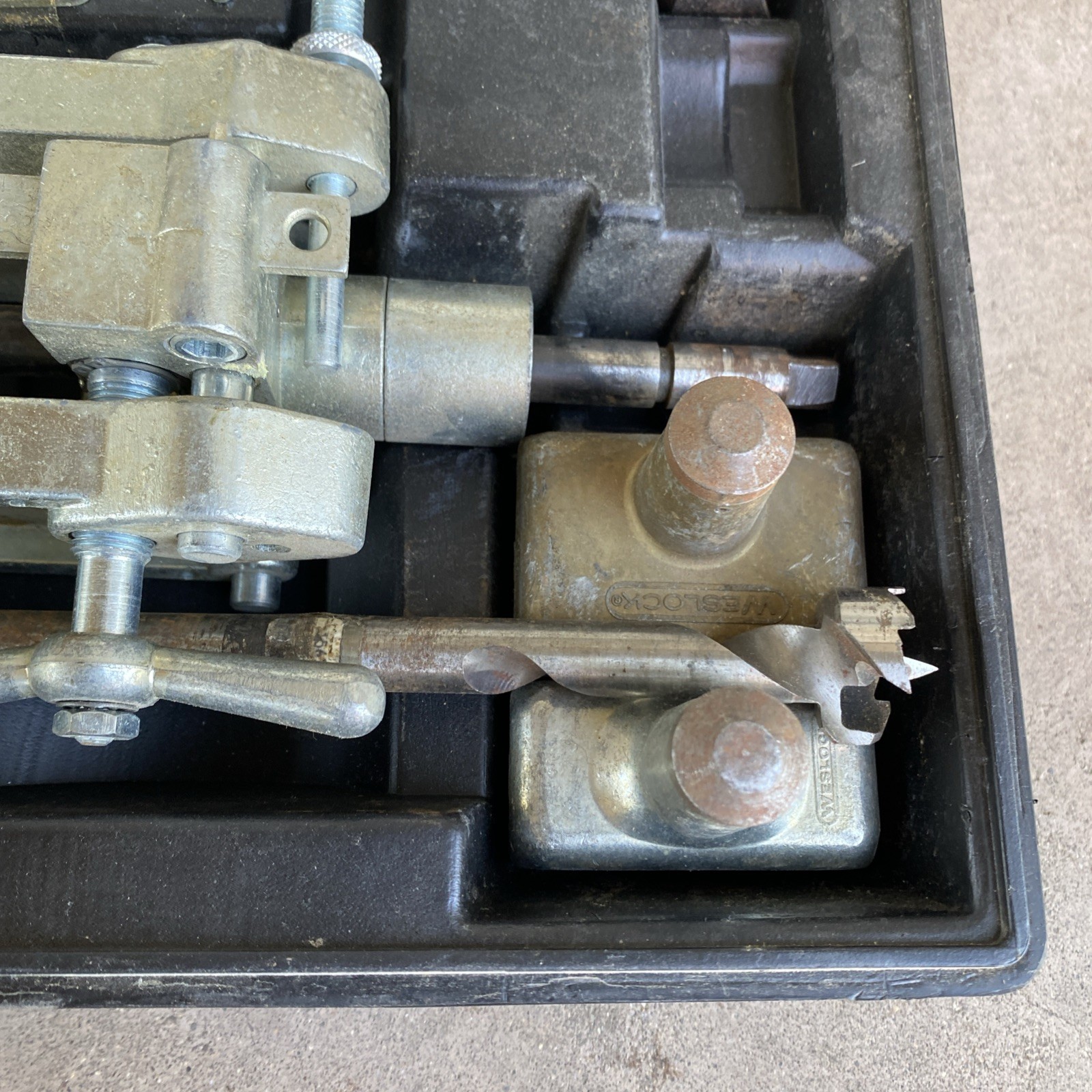 Weslock Door Lock Hole Jig Installation Boring Kit Extra Bits Nice