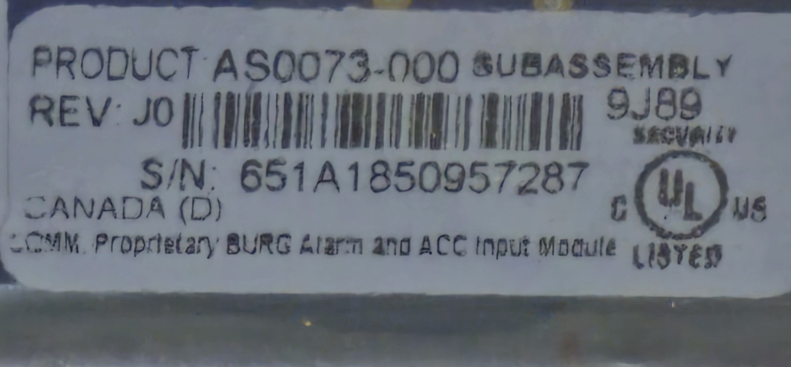Software House AS0073-000, ROHS, APC 8RD Input Bus Module