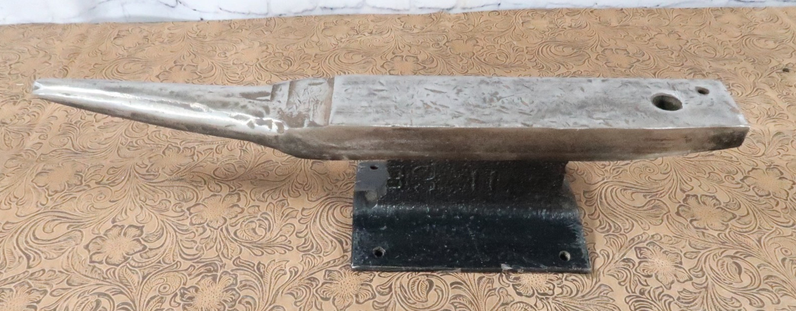 VINTAGE HANDMADE NICE RAILROAD STEEL ANVIL BLACKSMITH TINSMITH OLD TOOL 16" long