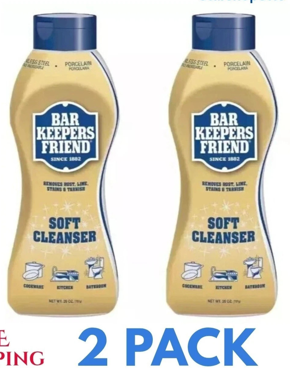 2 pack BAR KEEPERS FRIEND Soft Cleanser Liquid All-Purpose Cleaner - 26 oz