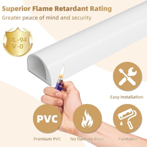 39" Side Open One Cord Hider ( 1/4") for Wall Mounted Small-39" White