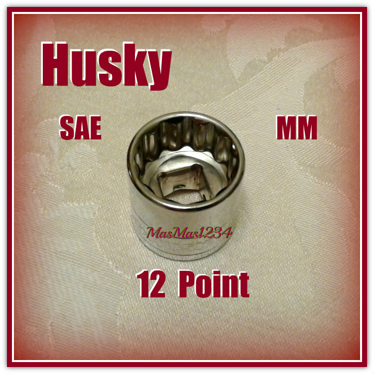 Husky 3/8 Inch Drive Sockets Shallow - 12 Point - SAE Metric - Any Size U Pick