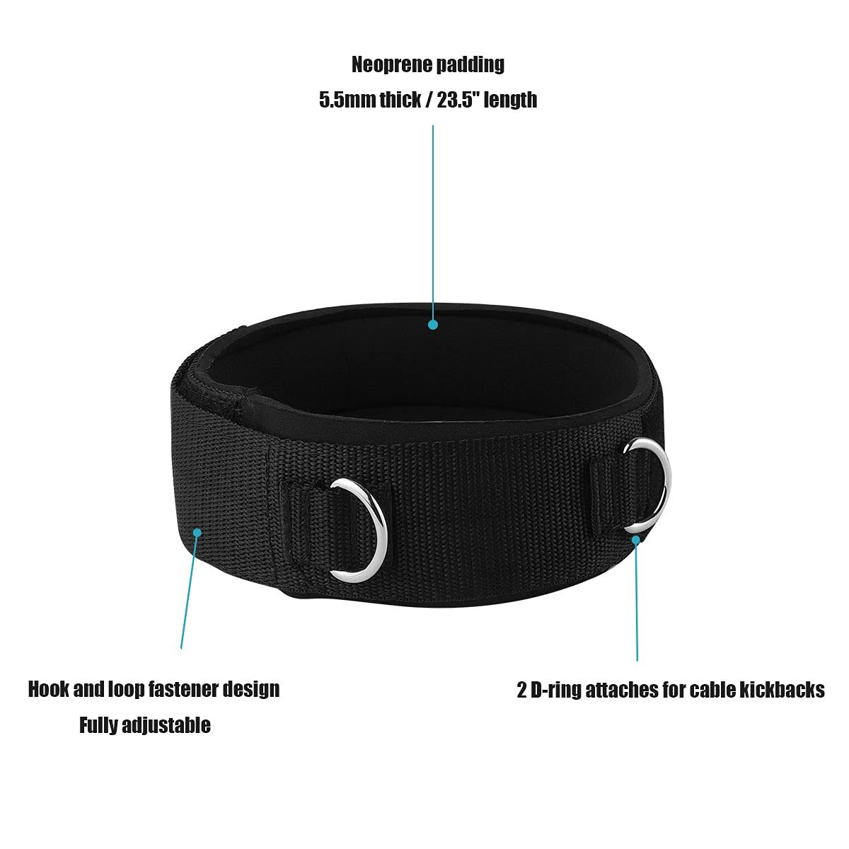 Thigh Straps Ankle Cuffs Adjustable Neoprene Padded Cable Machines Legs Exerc...