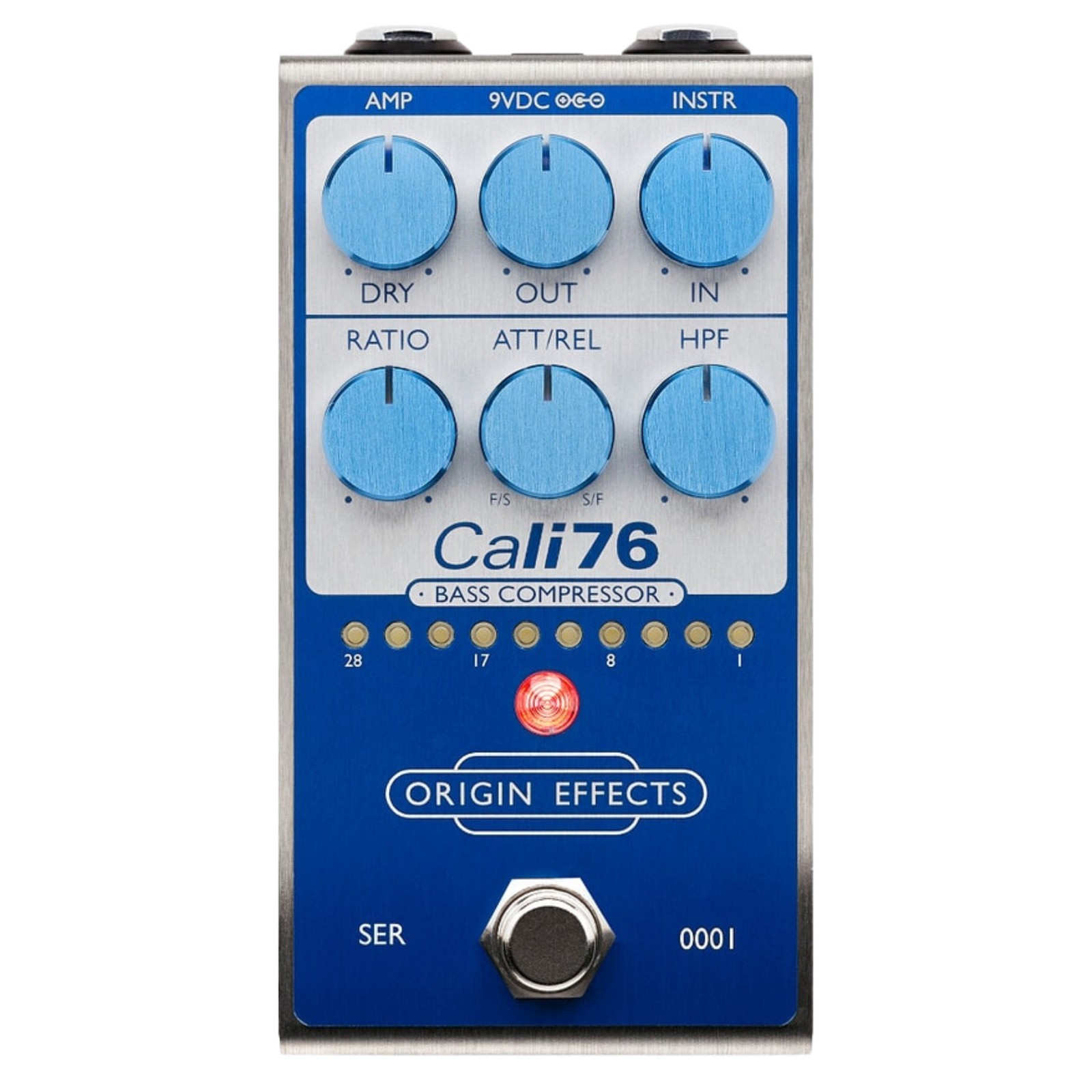 Origin Effects Cali76 Bass Compressor Bass Effects Pedal, Super Vintage Blue