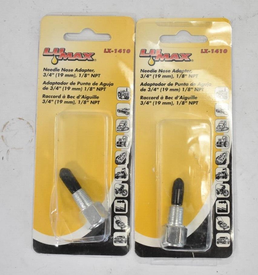 Lot of 2 LuMax Needle Nose Adapters LX-1410 3/4" x 1/8" NPT Thread Airgas Safety