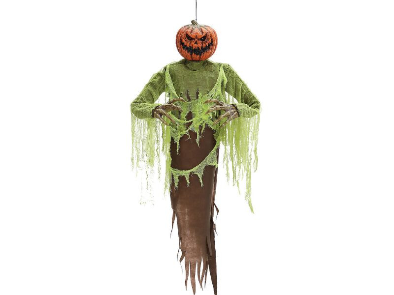 Hanging Pumpkin 5ft Animated Prop LED Eyes Patch Farm Halloween Haunted House
