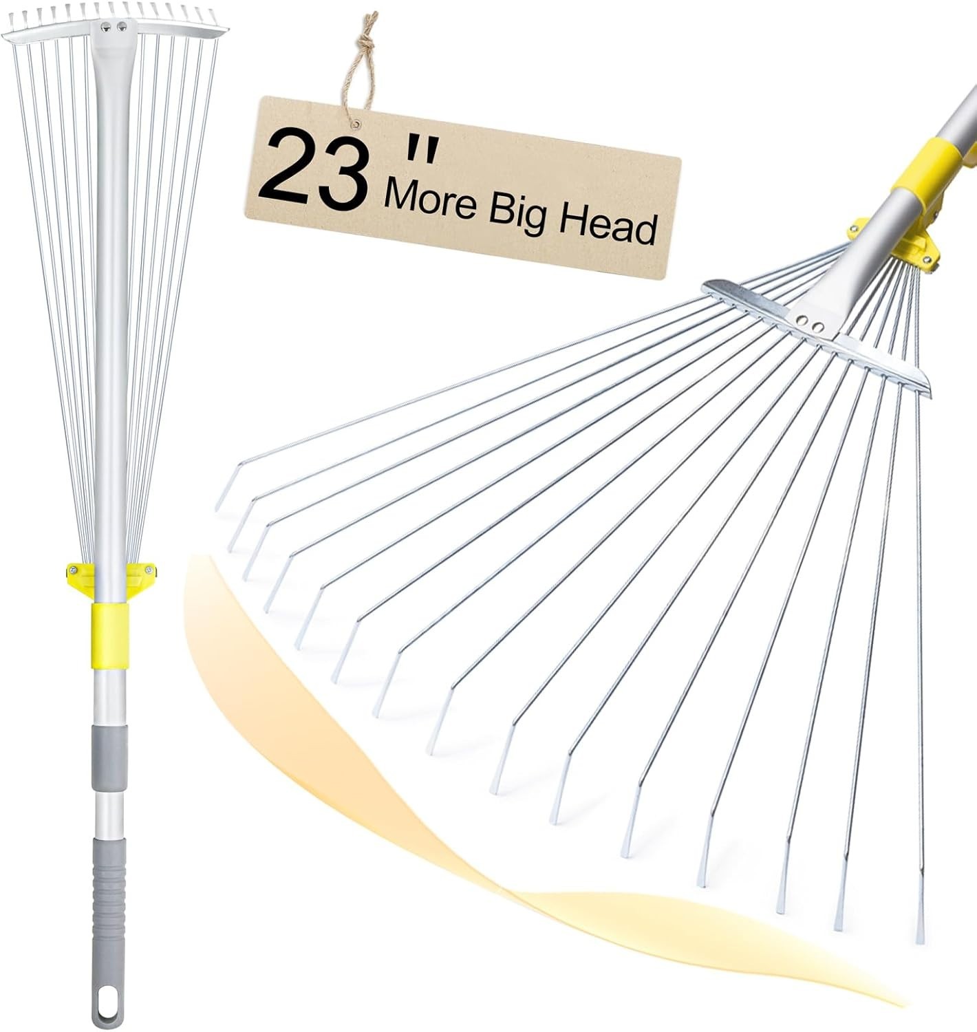 Adjustable Leaf Rake for Garden and Yard