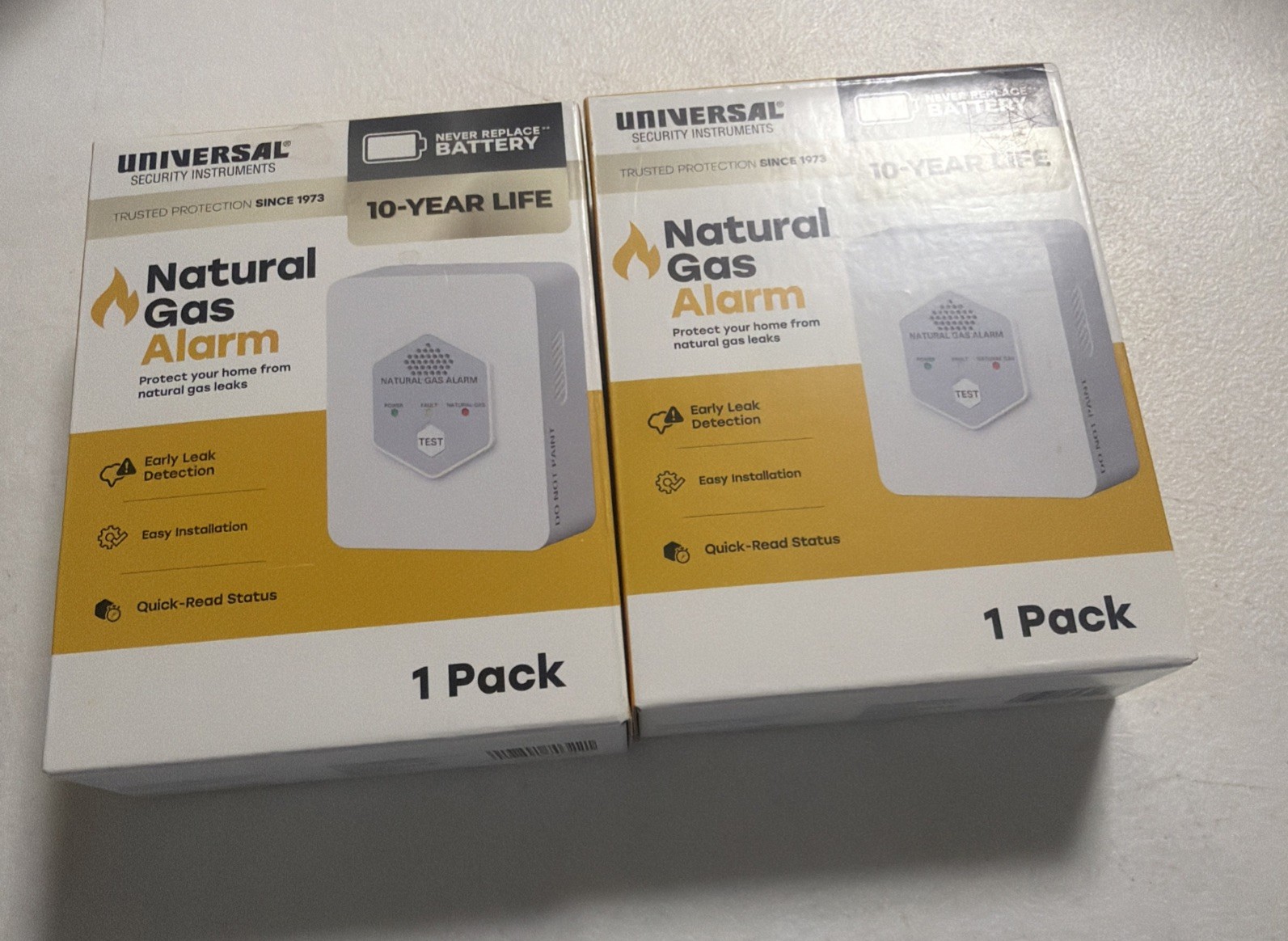 2-Universal Security Instruments Natural Gas Alarm. NEW/Open Box