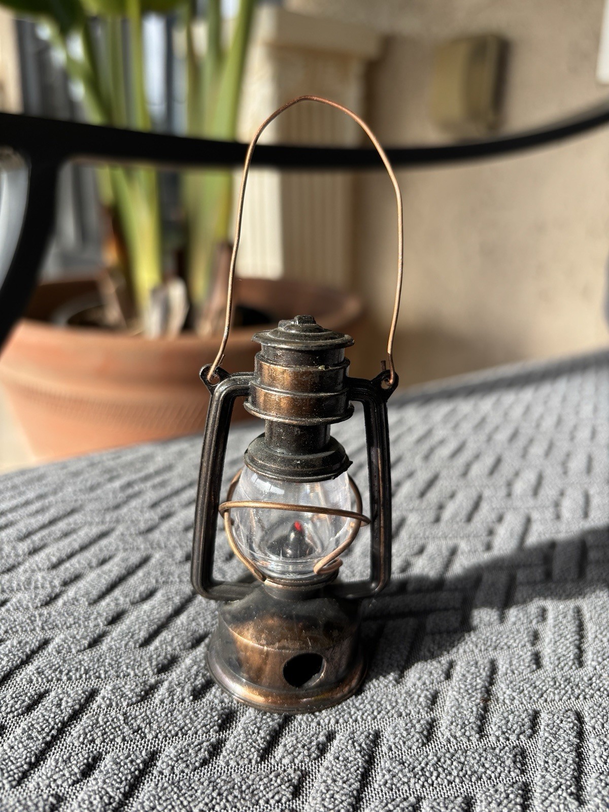 Vintage Novelty Oil Lantern Metal Pencil Sharpener