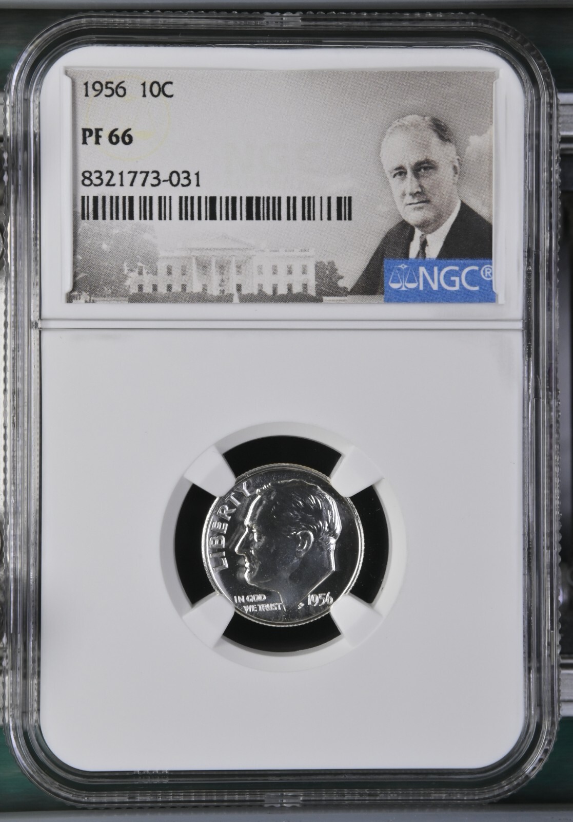 1956 Roosevelt Dime 10C NGC PF 66