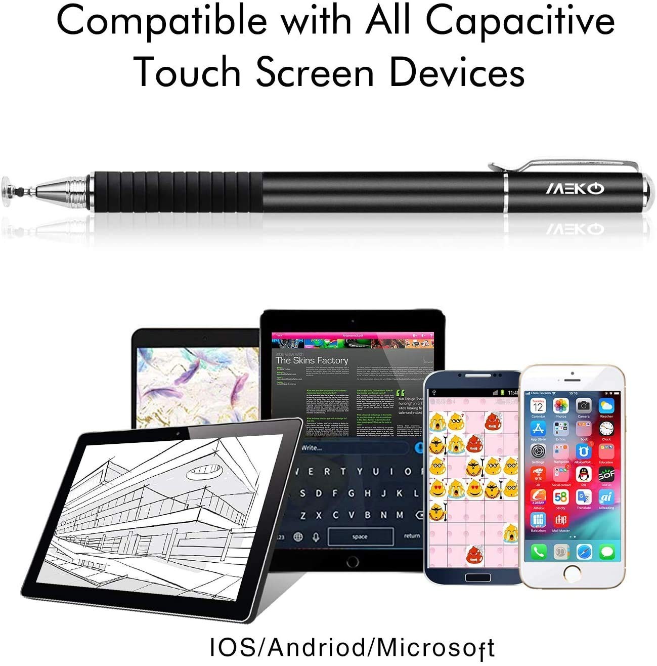 Stylus Pen for Touchscreen, 2in1 Universal Stylus