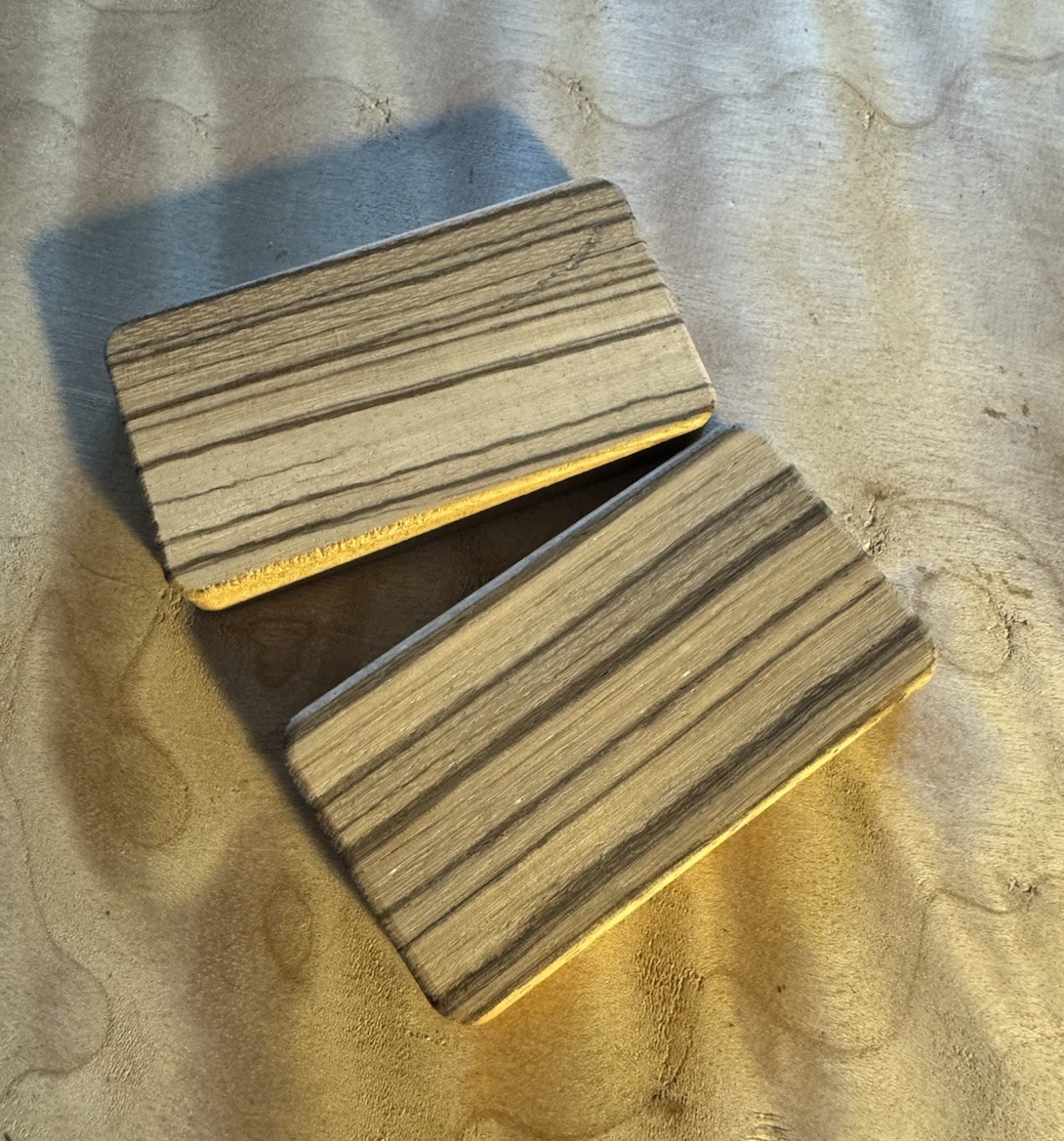 Guilford Zebrawood Humbucker Pickup Covers - 1 Pair - No Poles