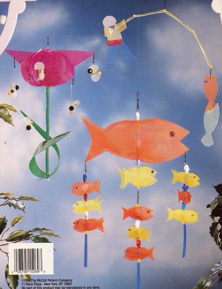 McCALLS PLASTIC CANVAS WINDY WHIRLIES 6 DESIGNS PATTERNS UNCUT OOP 1996