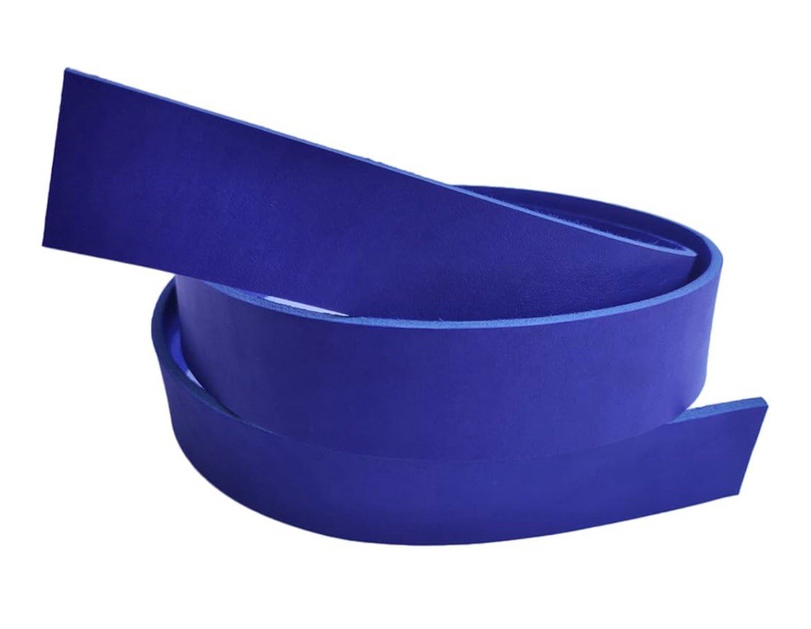 9 oz Genuine Leather Strap ...-55" (Blue, 2 inch  50mm  New
