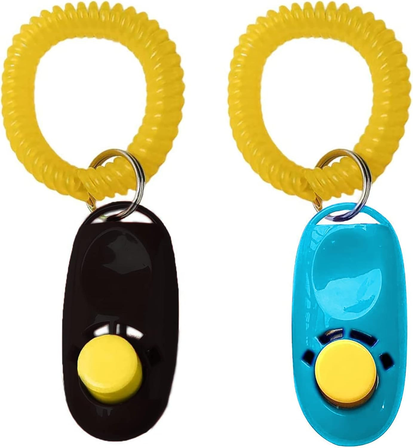 2 Pack Dog Clicker for Training with Wrist Bands 2 Inches Multicolor Pet Cat D