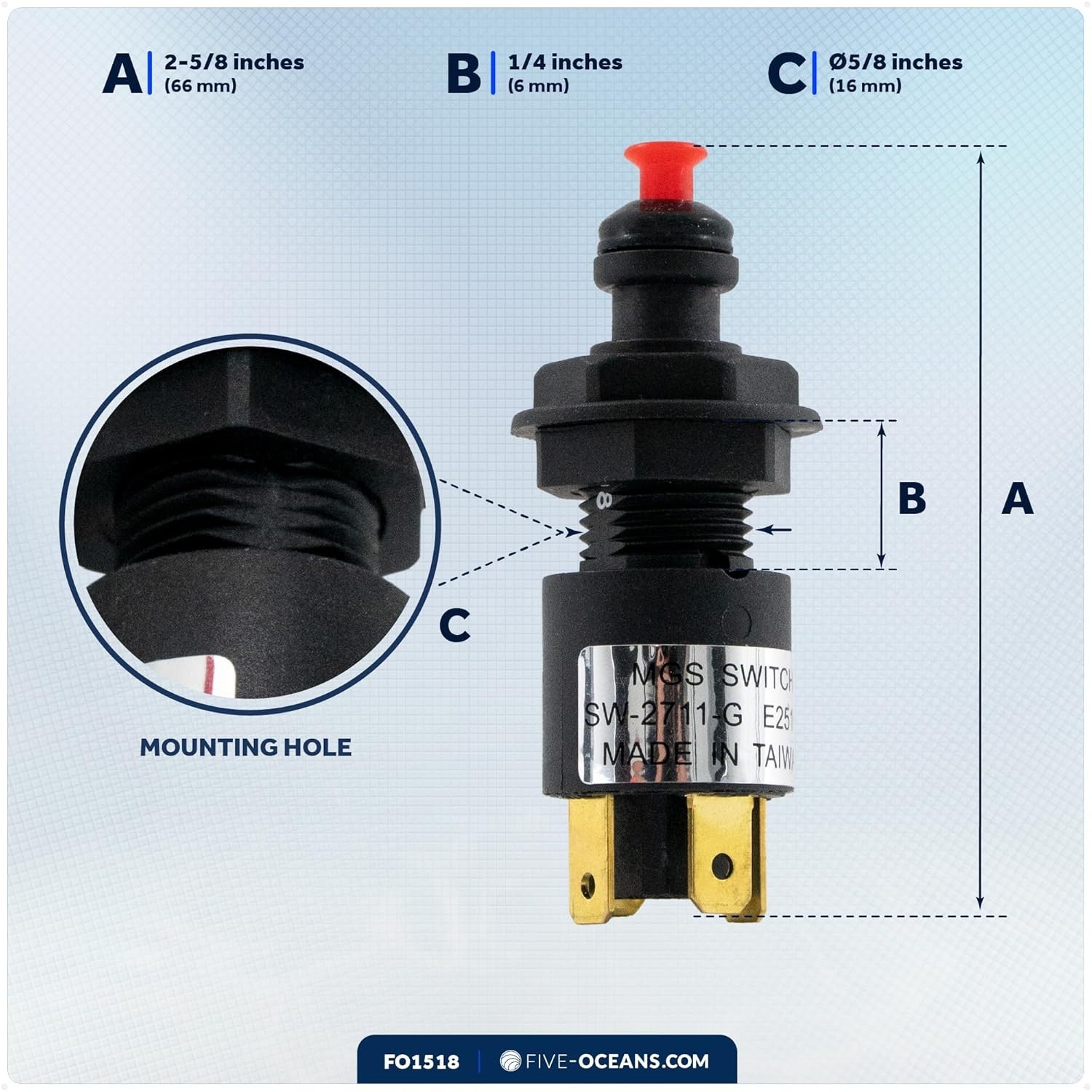 Compact Engine Shut-Off Switch with Red Buoy and Durable Lanyard for Boating