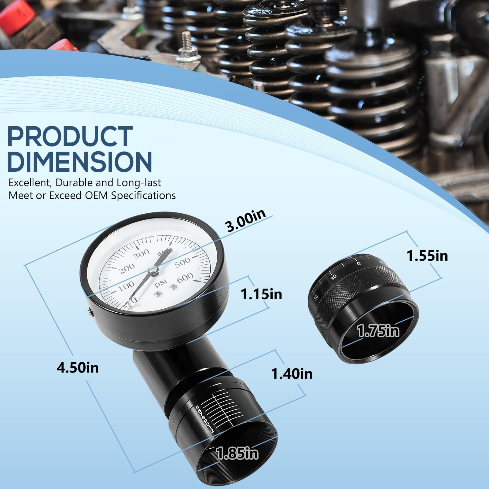 66841 Mini Valve Spring Tester and Measuring Combo with Micrometer Engine Val...