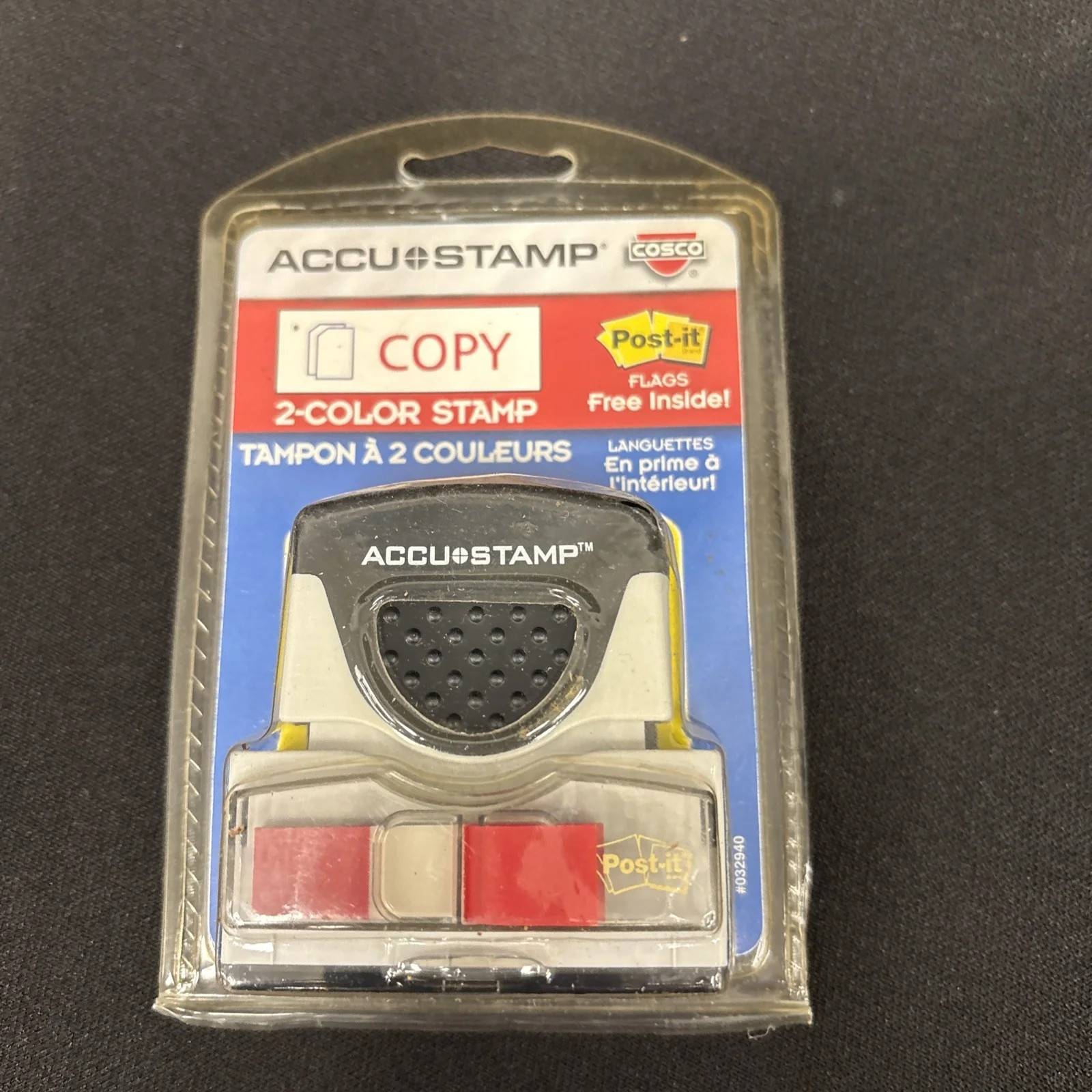 COSCO Plastic ACCU STAMP 2 Color Stamp Copy 032940 Comfortable Grip NEW