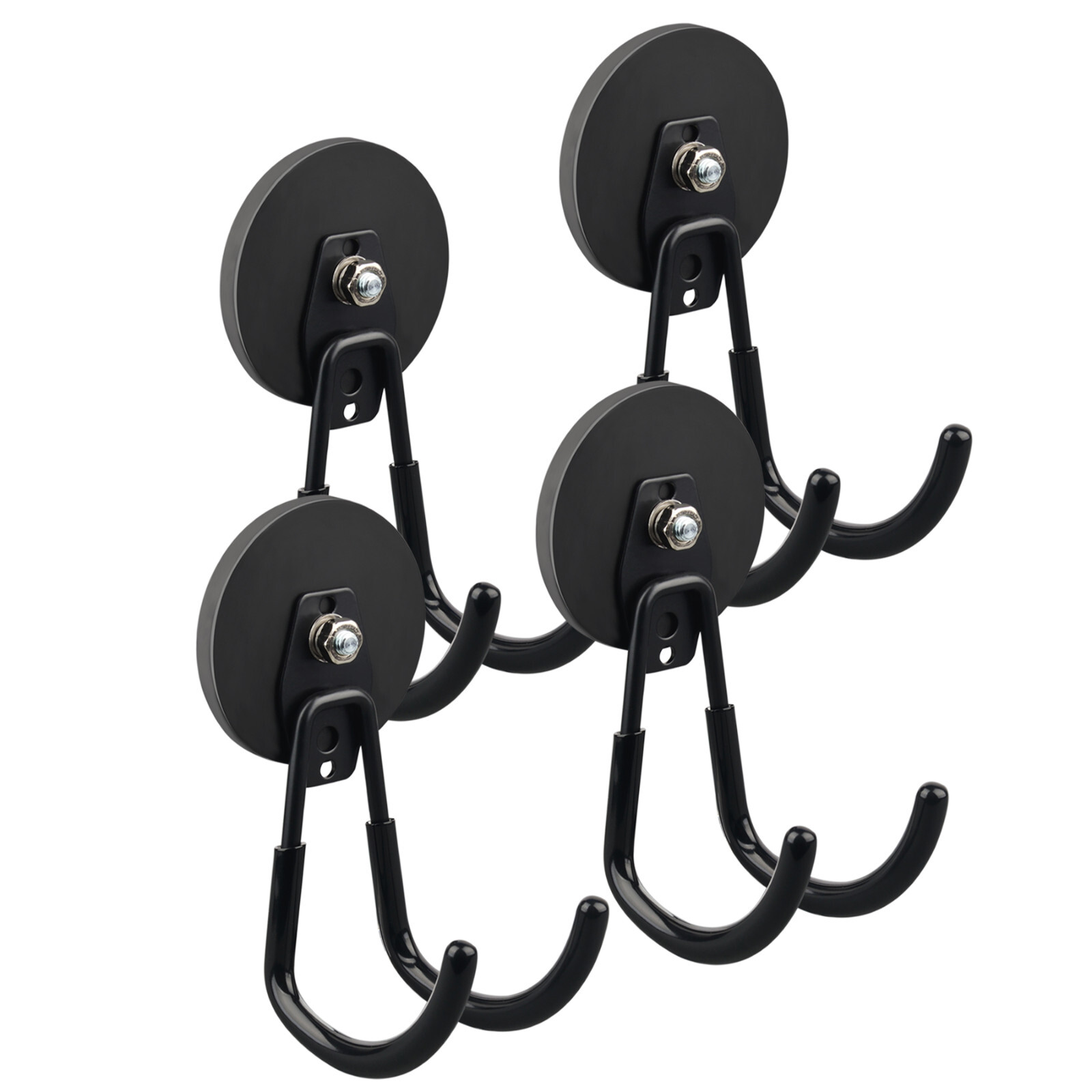 4PC Garage Magnetic Hooks XL Storage Heavy Duty Metal Cabinet Pegboard Tools