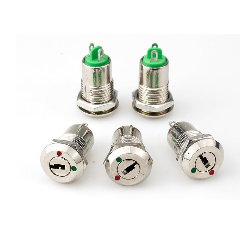3 Pack Mini Electric Key Switch Rotary Keylock SPST Toggle for Engines & Boats
