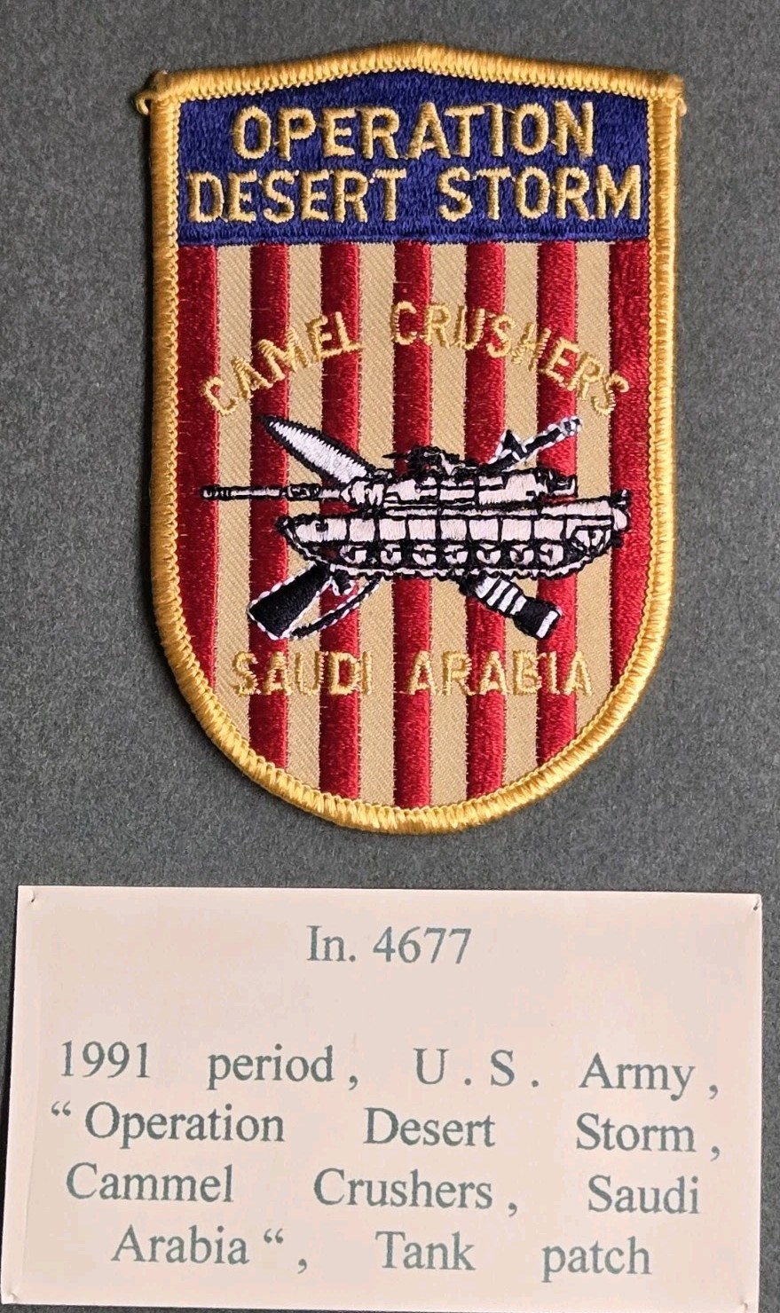 Operation Desert Storm "CAMEL CRUSHERS" Pocket Patch (438)