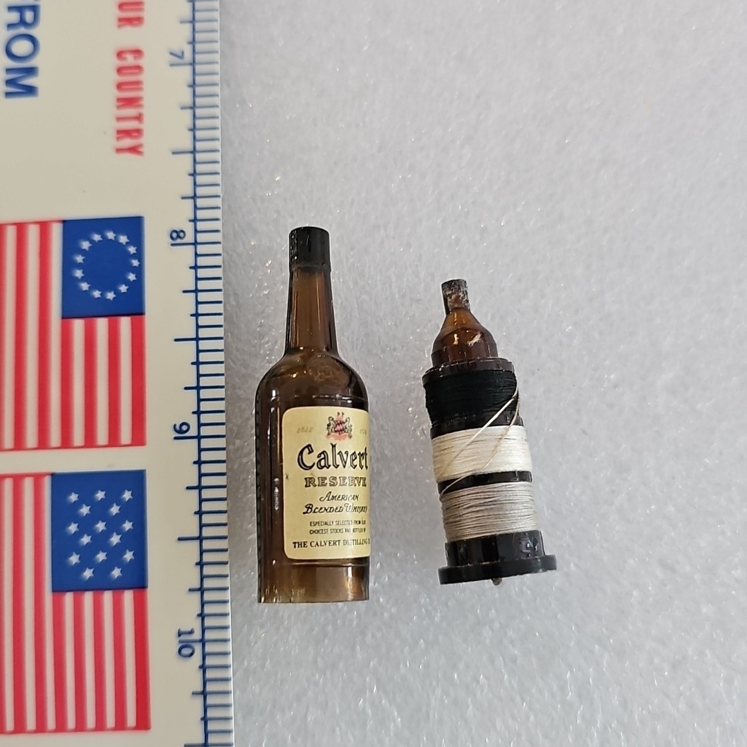 Vintage Collectible Calvert Reserve Whisky Advertising Sewing Kit Bottle