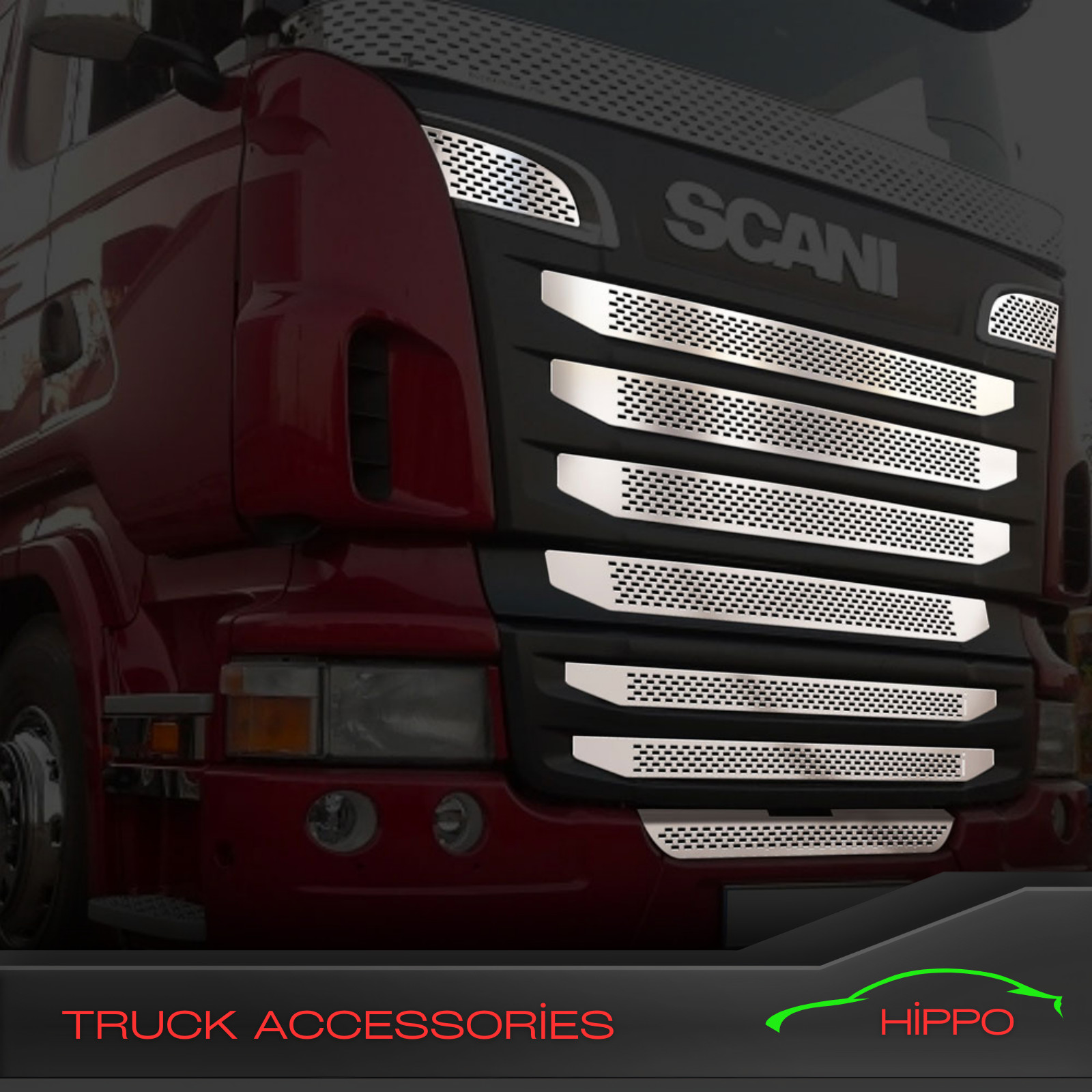 To Fit Scania R2 Series 09-13 Chrome Front Grill Stainless Steel WITHOUT SENSOR