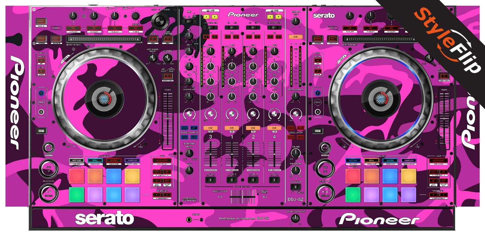 Pioneer DDJ-SZ Skin | Pink Camo | Protective Decal | StyleFlip Skins