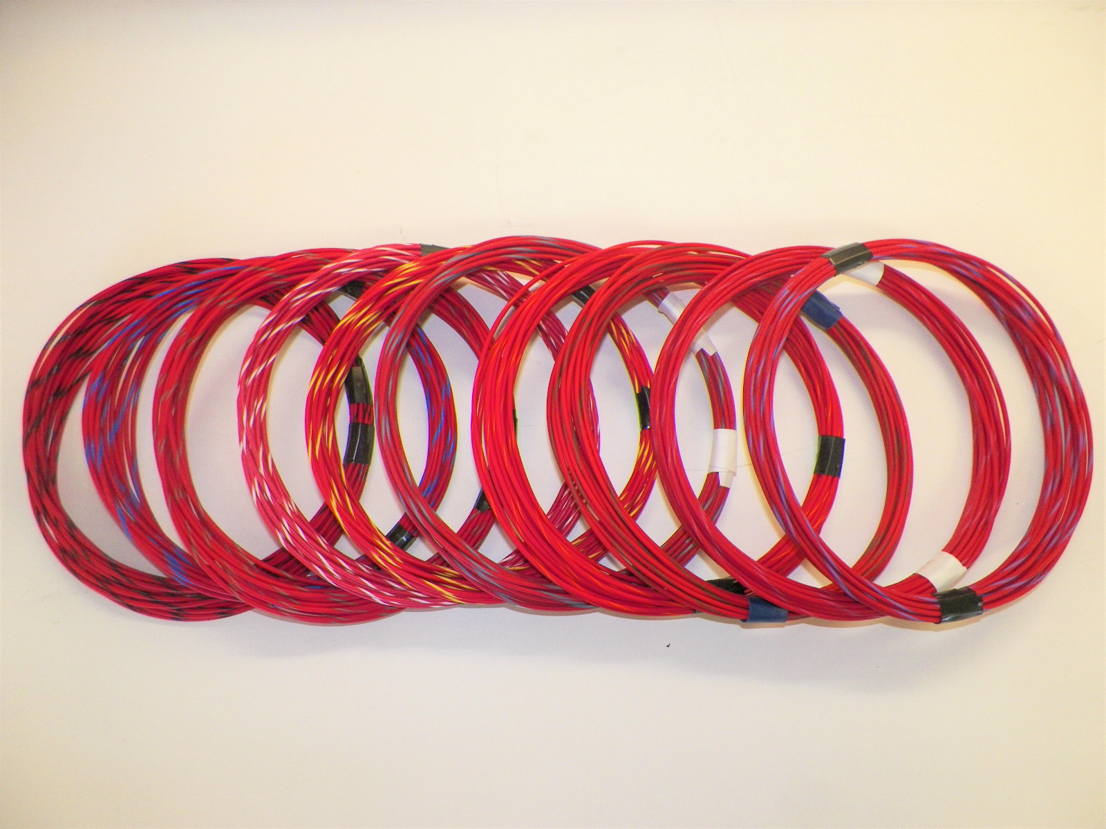 RED hi temp automotive 18 gauge GXL wire + 10 STRIPED color wiring options