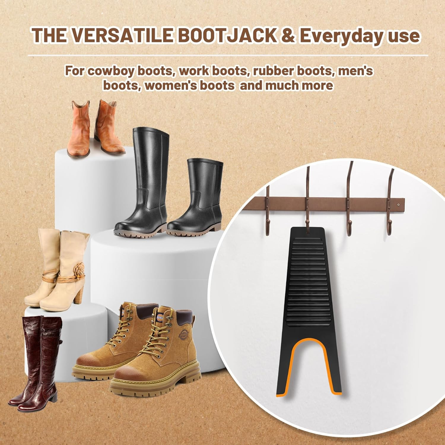 Boot Jack,Boot Remover for Cowboy Boots,Boot Puller Boot Hooks for Men Women Wor