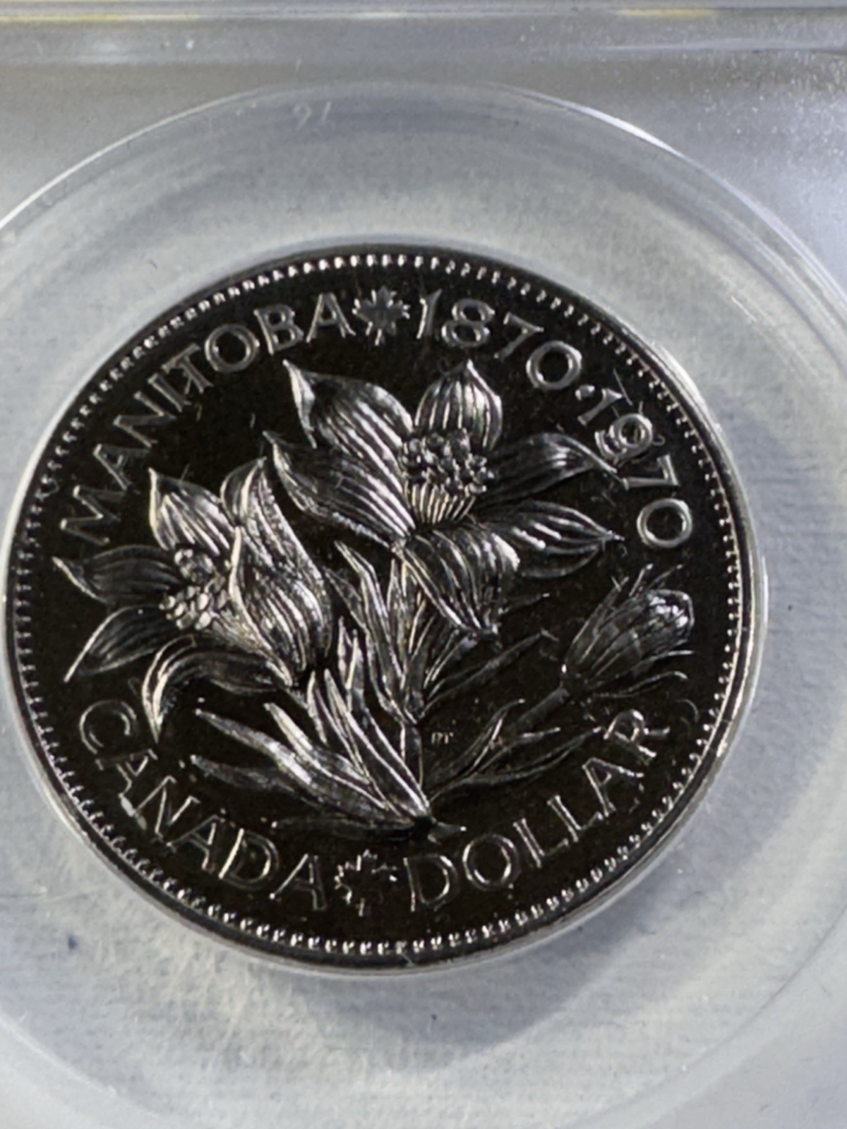 1970 Canada 1 Dollar Proof Like Manitoba Commemorative Graded MS 67 by ANACS