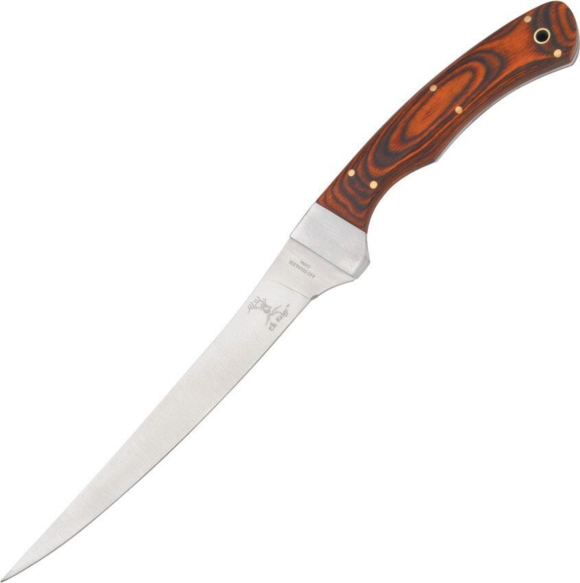 Elk Ridge Fillet Knife 440 Steel Full Tang Blade Laminated Wood Handle - ER-028