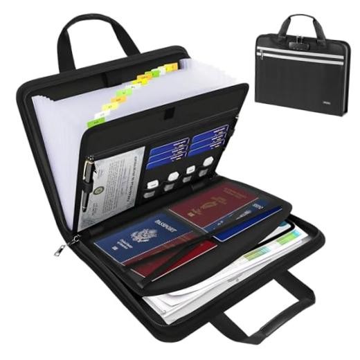 Fireproof Accordion File Organizer with Lock for Documents, Home Office | 13