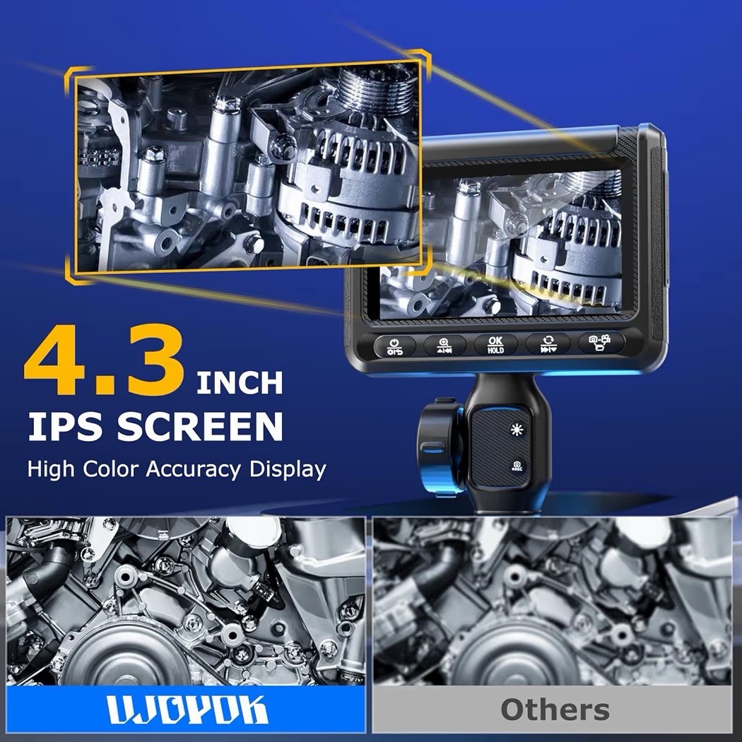 Two-Way Articulating Borescope with Light, UJOYOK Industrial Endoscope (NEW)